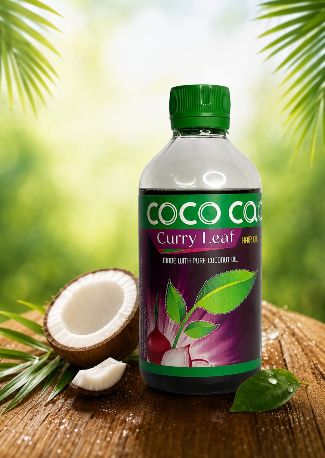 Coco Caam Curry Leaf Hair Oil bottle